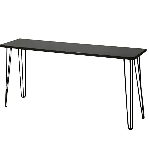 Black Hairpin High Bar Table W/ Black Top Hire