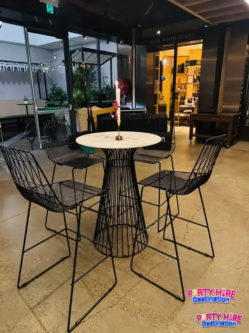 Black Wire Stool/ Arrow Stools Hire - Image 2