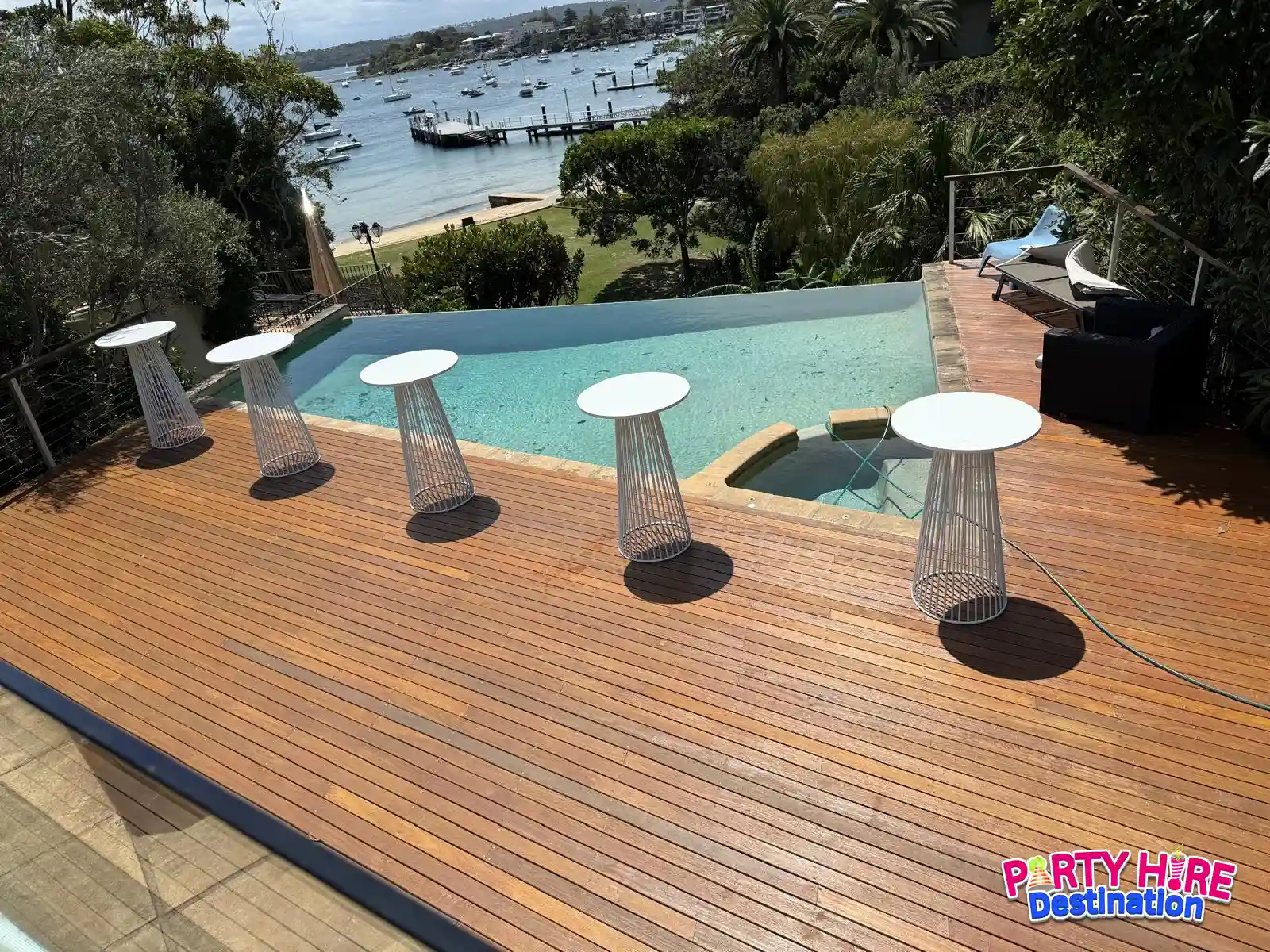 White Wire Cocktail Table Hire - Image 2